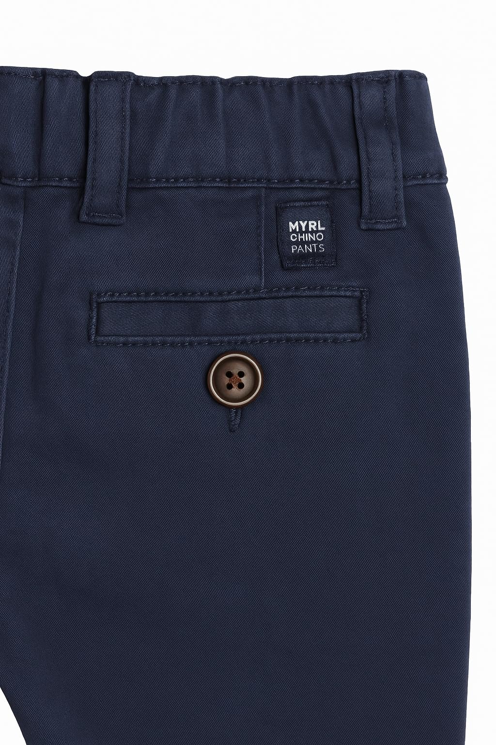 Mayoral Pantaloni Chino Slim Bambino 6-24 Mesi Blu Navy in Cotone con Vita Regolabile, Tasche e Chiusura con Bottone e Zip, 522