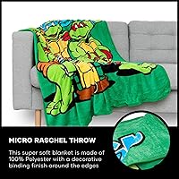Vista 7 de Northwest Manta Micro Raschel Teenage Mutant Ninja Turtles, 46 x 60 pulgadas, Cowabunga Dudes