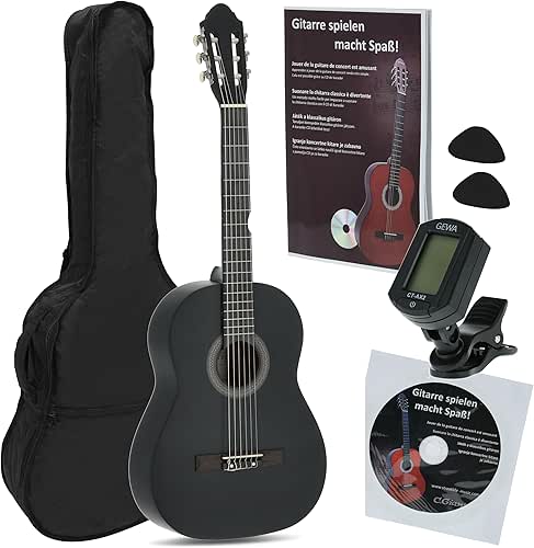 JUAN MIGUEL NAVARREZ guitare classique 4/4 starter set noir (sac,