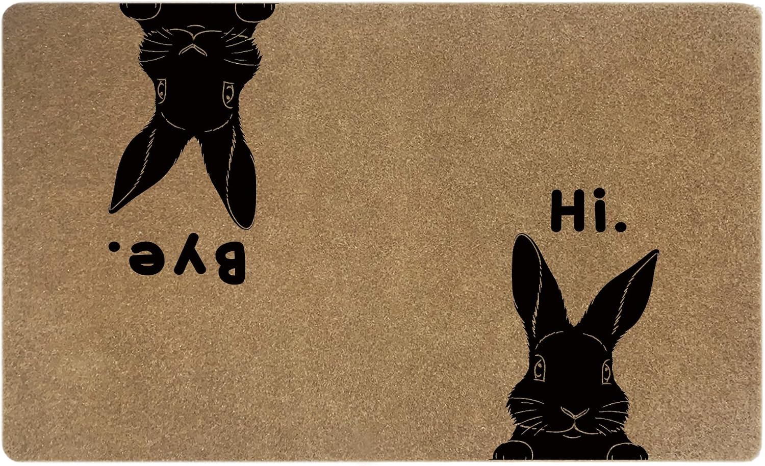 Funny Black Cat Faux Coir Door Mats Outdoor, Hi Bye Black Cat Door Mat for Home Outside Entryway, Funny Welcome Doormat for Indoor Outdoor Porch Entrance, 17x30 Inch