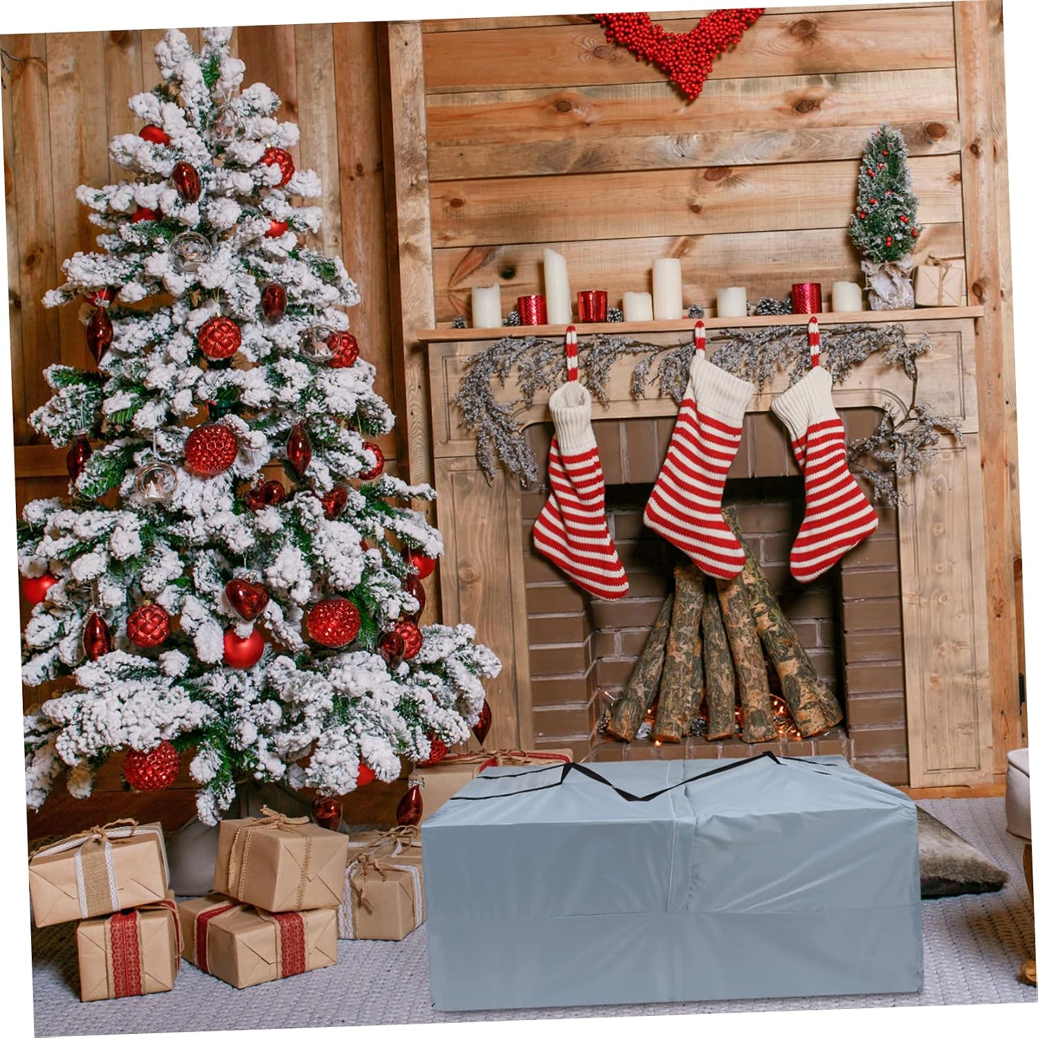 1pc Heavy Duty Zipper Xmas Tree Storage Bag Portable Home Storage for Artificial Christmas Trees Material Easy to