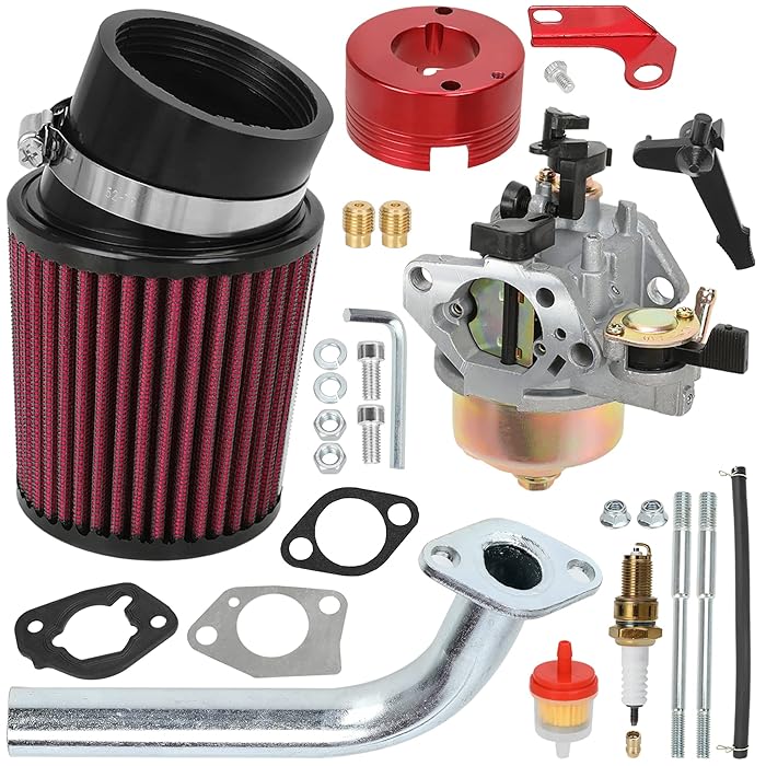 Buy GREHUA Upgrade Carburetor Air Filter Adapter Exhaust Pipe Jet Stage 2 Kit for Predator 301cc