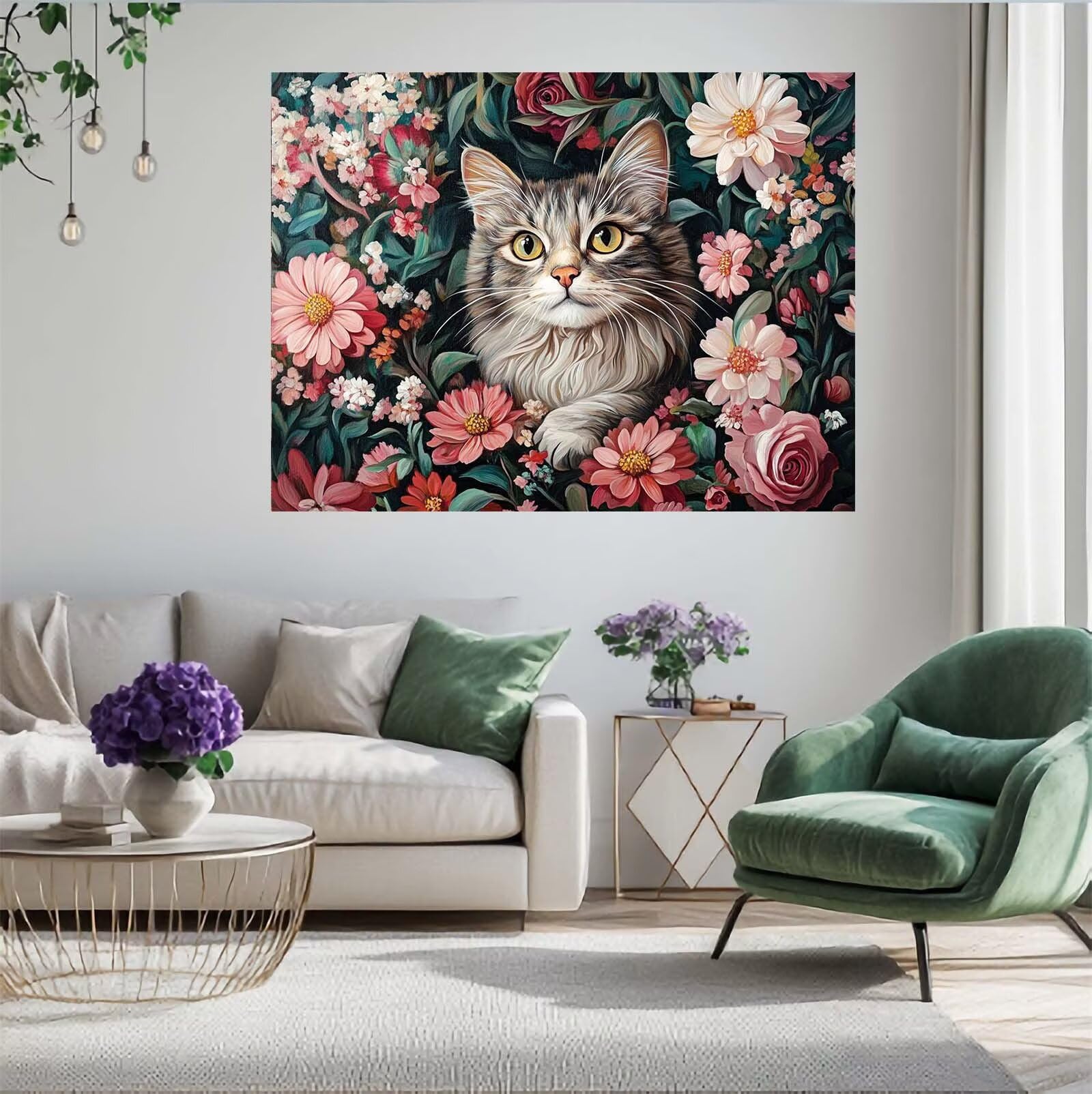 Puzzle kot, 6000 elementów, puzzle kwiatowe dla dorosłych, z pudełkiem na prezent, "zrób to sam", duże drewniane puzzle dla dorosłych, gra zręcznościowa dla całej rodziny, prezenty dla kobiet, 105 x