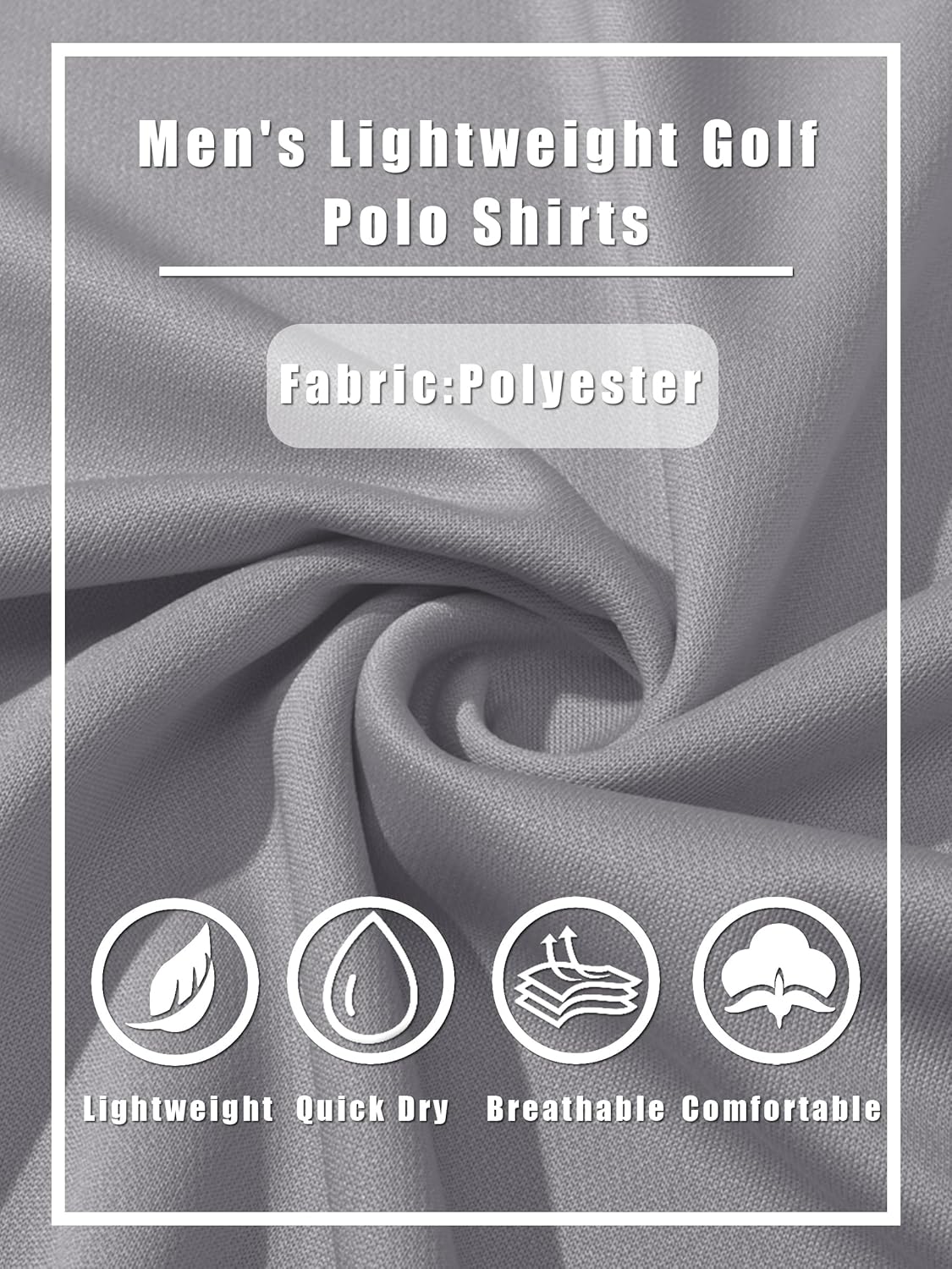 TACVASEN Men's Polo Shirts Long Sleeve Golf Quick Dry Moisture Wicking Lightweight Casual Shirt with 3-Buttons