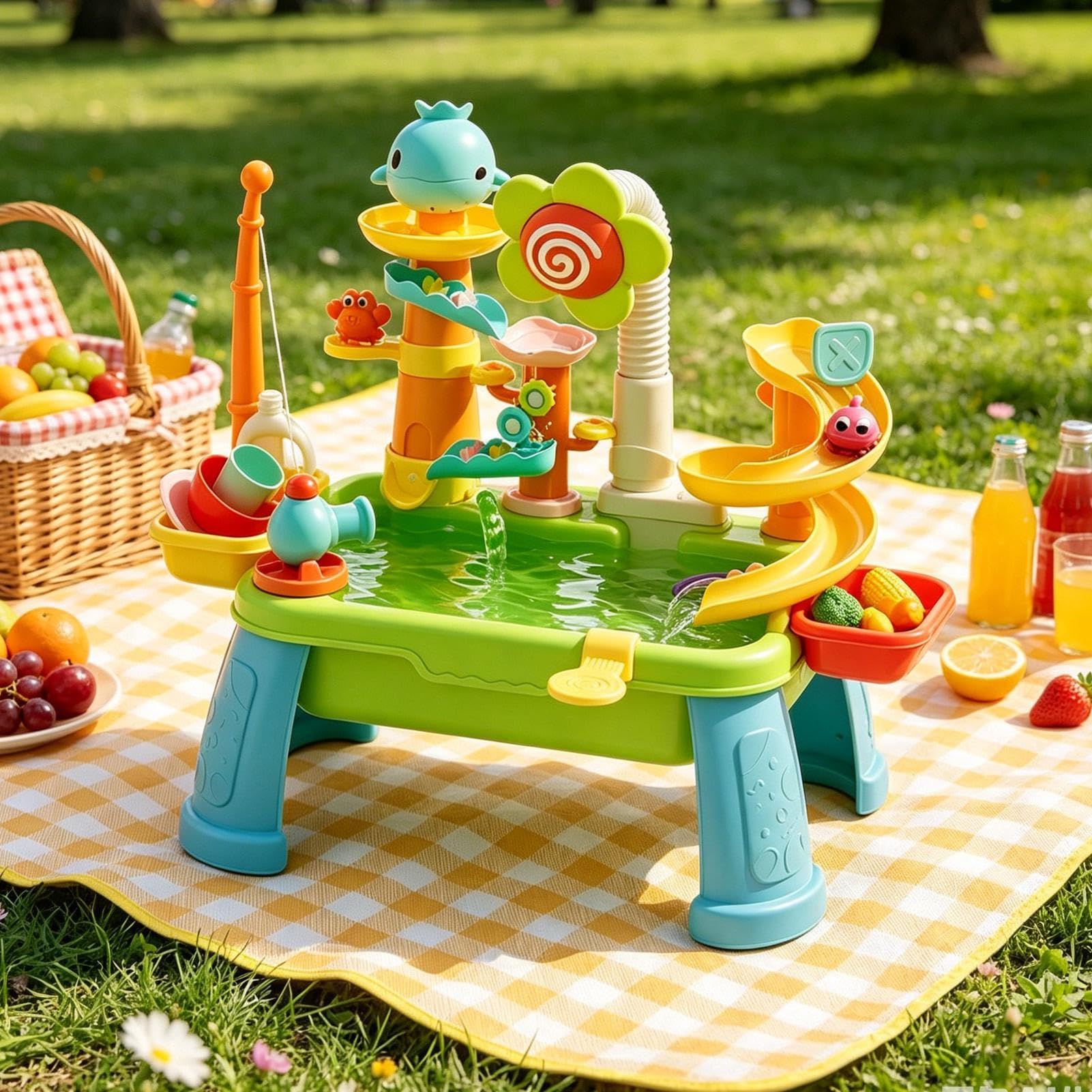 Generisch Wasserspieltisch mit Pumpe, Elektrische Interaktive Spaßspielzeuge Mit Abnehmbaren Beinen, Wassertisch, Für Küche Drinnen Bad Waschen Terrasse Garten Vorschule Aktivität Sensorisches Spiel