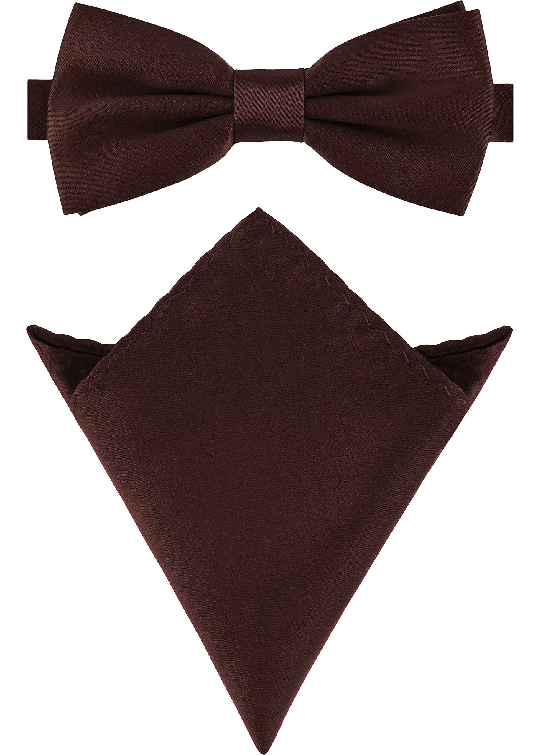 Ladeheid Herren Schmale Fliege & Einstecktuch Set M/P (12cm x 6cm, 22cm x 22cm)