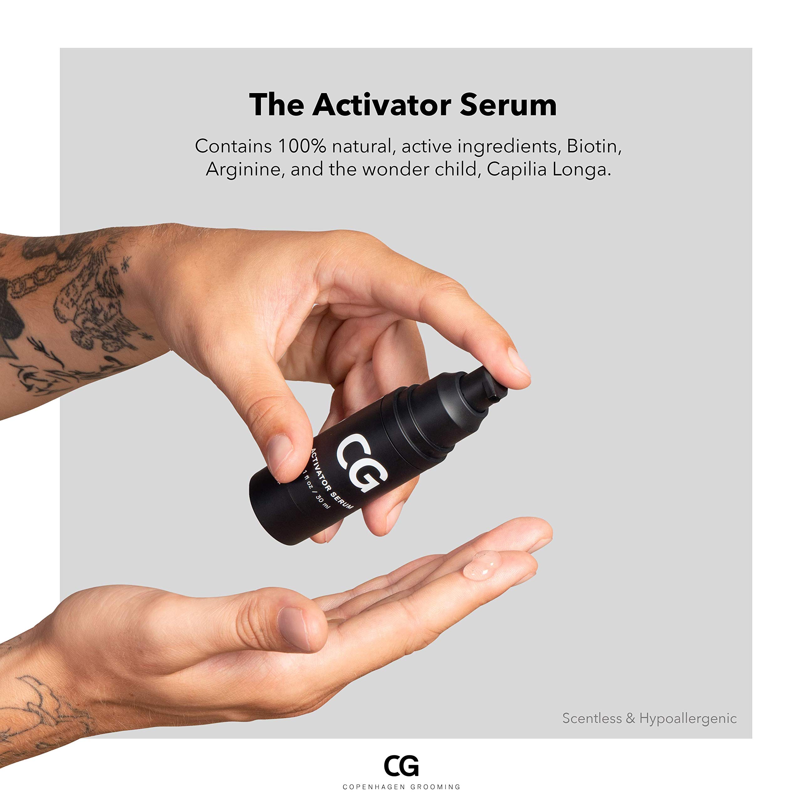 Growth Kit™ - Kit original de crecimiento de la barba, para una barba más poblada y fuerte, con suero activador del crecimiento probado, dermarrodillo, limpiador y peine de adicional la barba-150 Days