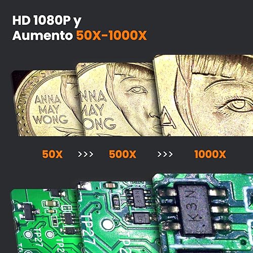 Miniatura 2 de Matatastudio M2C Microscopio digital inalámbrico 50X-1000X aumento WiFi portátil de mano 1080P HD con soporte ajustable para uso en interiores y