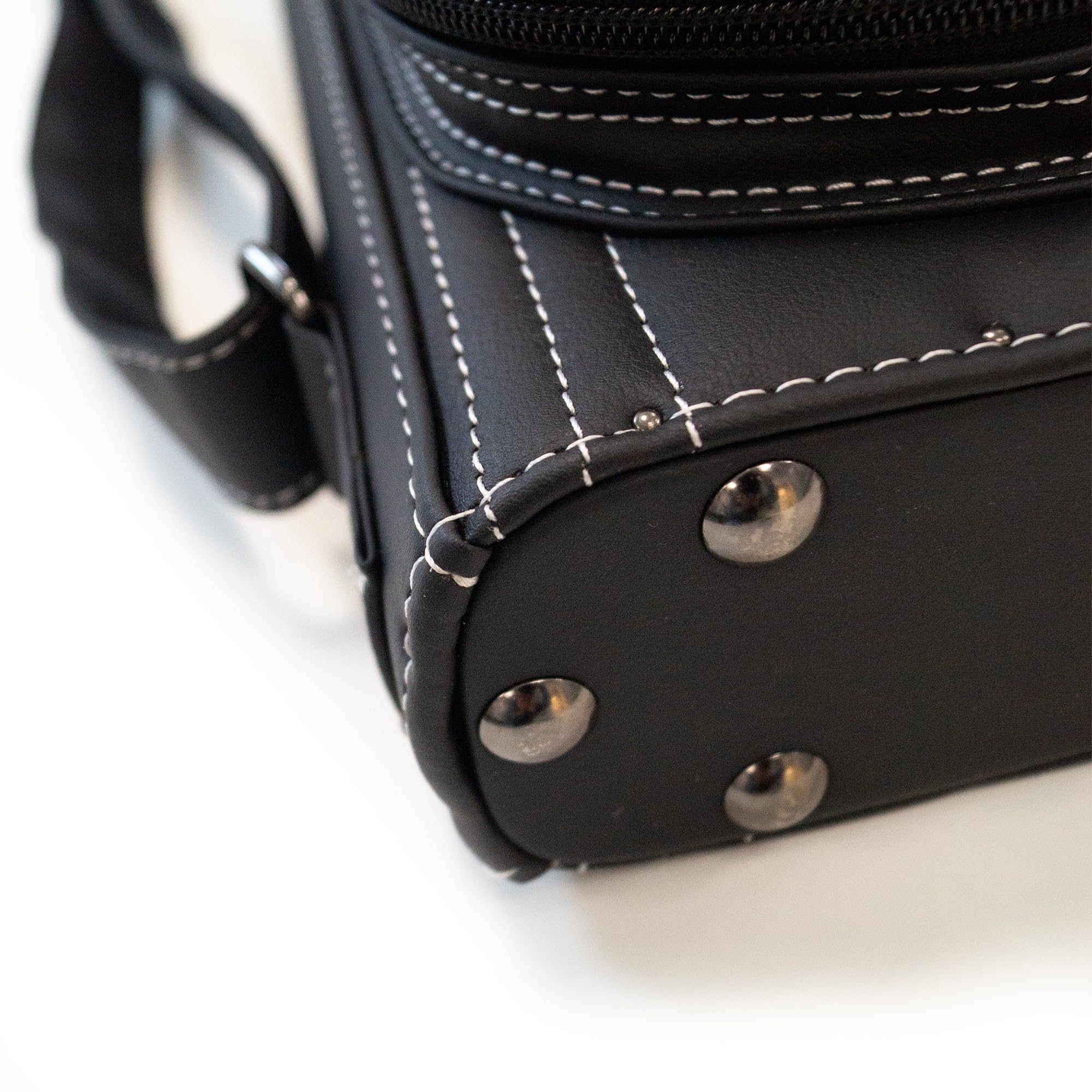 Robertson Billardköcher 3/5 Leder-Deluxe für 3 Queues und 2 Oberteile, Exklusives Profi-Case, mit großen Zubehörtaschen, edle Handarbeit, weiße Ziernähte und Tragegurt