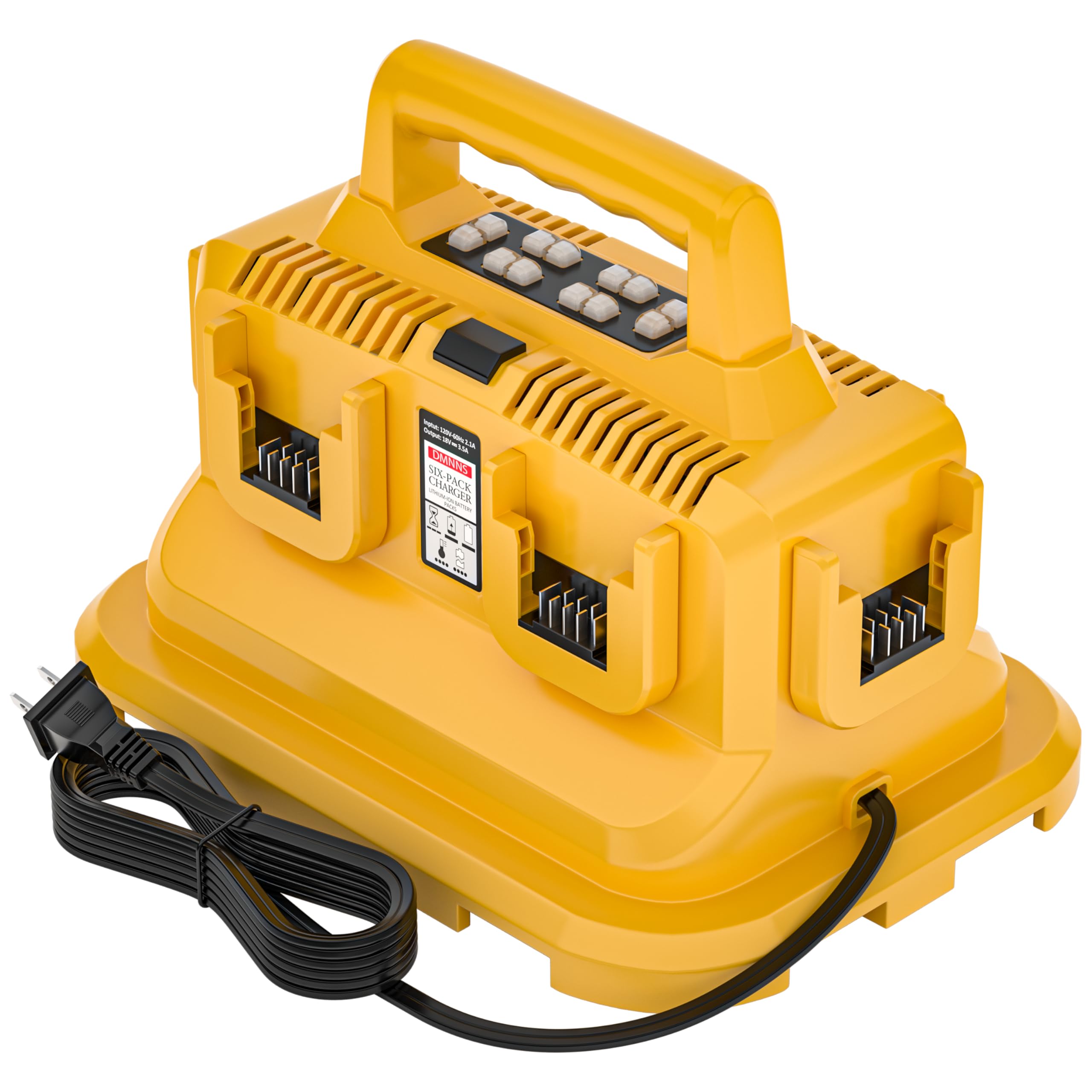 Ulepszona 6-portowa szybka stacja ładująca do akumulatorów Dewalt 20 V/60 V | Do baterii Dewalt 20 V/60 V DCB200 DCB206 DCB606 DCB609 DCB612 DCB615