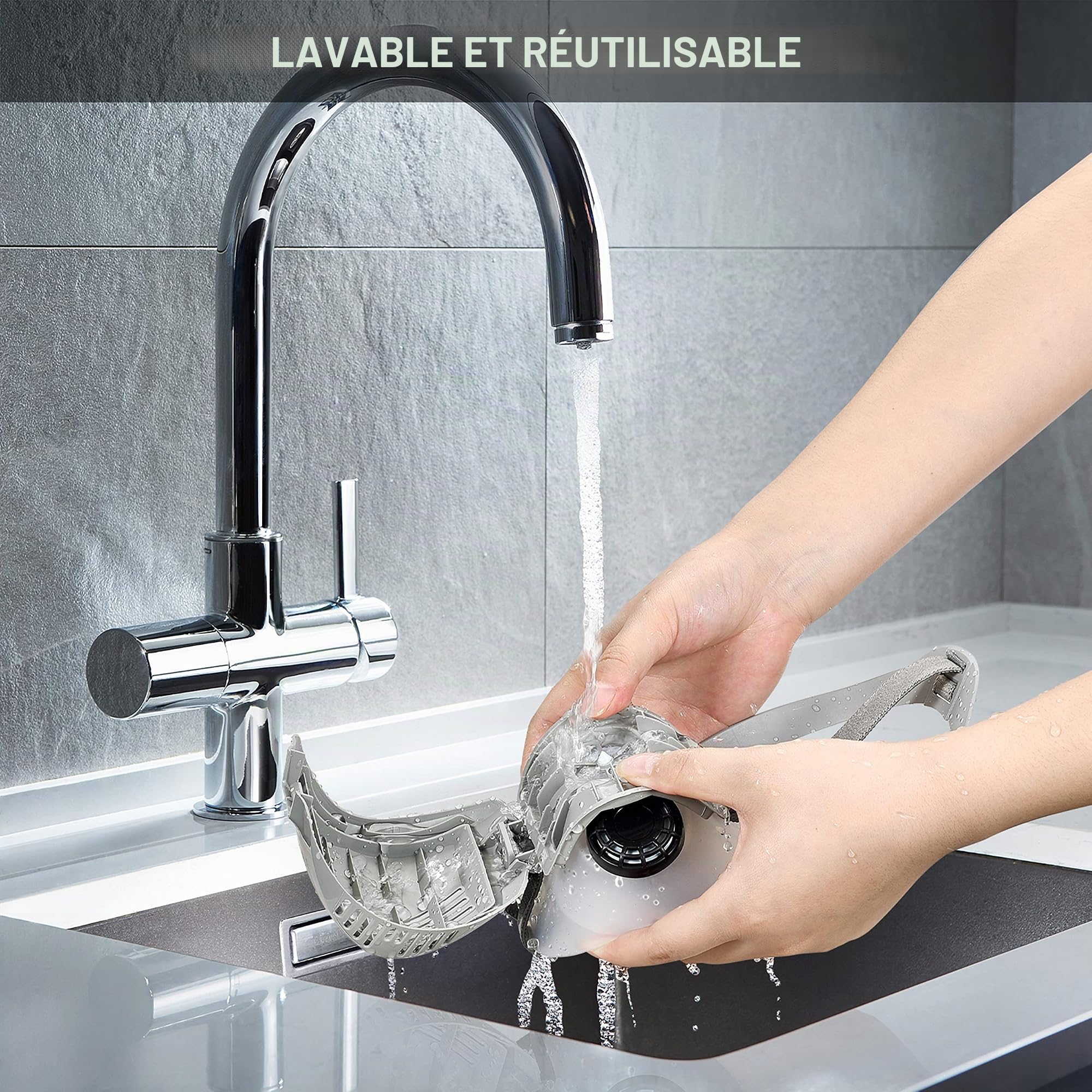 AirGearPro D-200 Masque de Protection Respiratoire Réutilisable, Anti poussière avec Filtres pour Peinture, Travaux, Bricolage, Ponçage