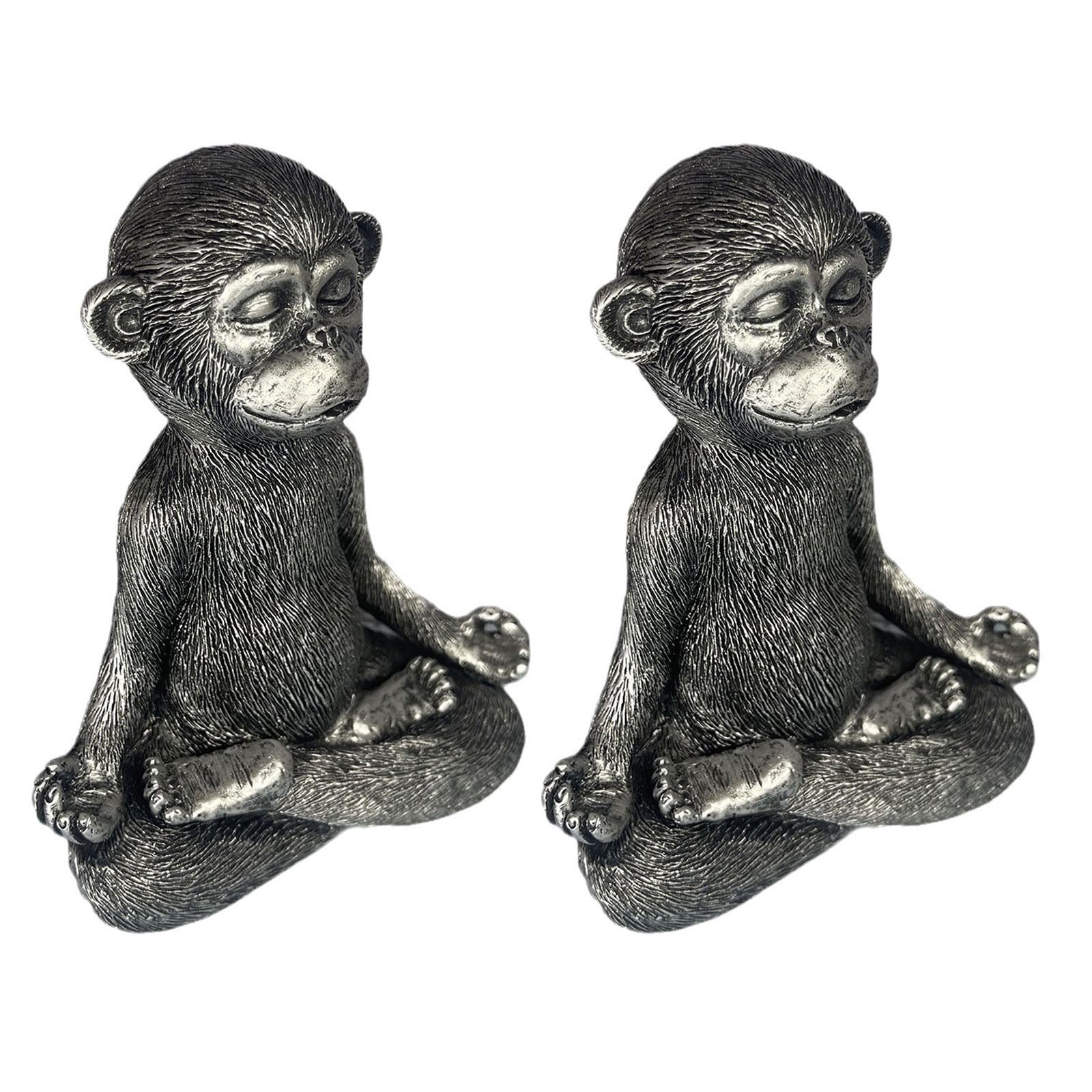 hogtnd Miniature Garden Monkey Statues Resin Meditation Monkey Figurines for Lawn Outdoor Garden Decorations Table Centerpieces