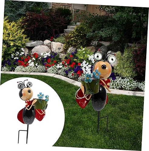 Miniatura 9 de OSALADI 3 piezas de decoración de metal para exteriores decoración para estatua patio luces de animales estacas LED forma de césped lámpara de