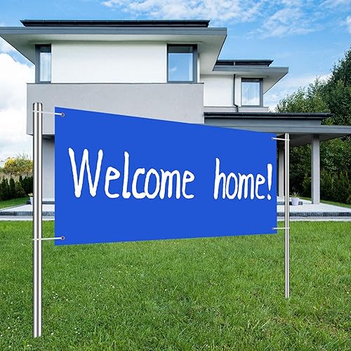 Vista 74 de Pancarta grande y letreros en blanco de poliéster, tela Oxford, pancarta con cuerda colgante para pared interior, exterior, fácil de colgar