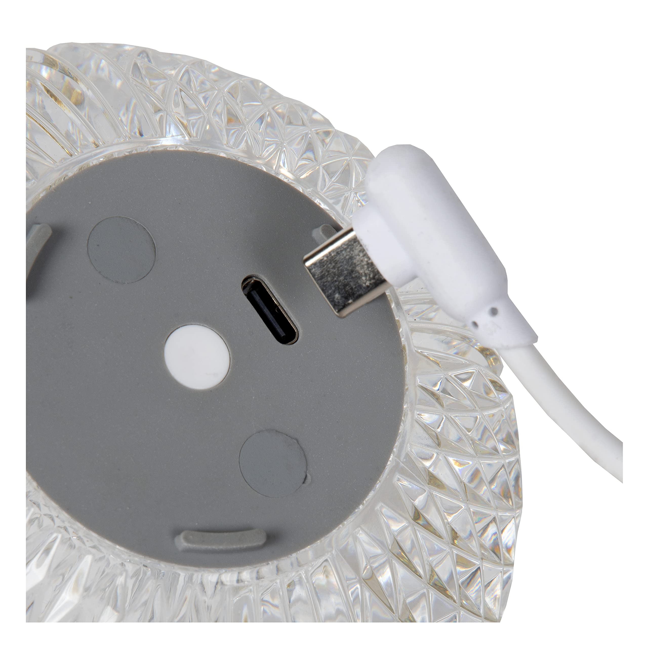 LUCIDE CINTRA - wiederaufladbare Tischlampe - Akku/Batterie - Ø 11 cm - LED 3 StepDim - 1x2W 3000K - Transparent