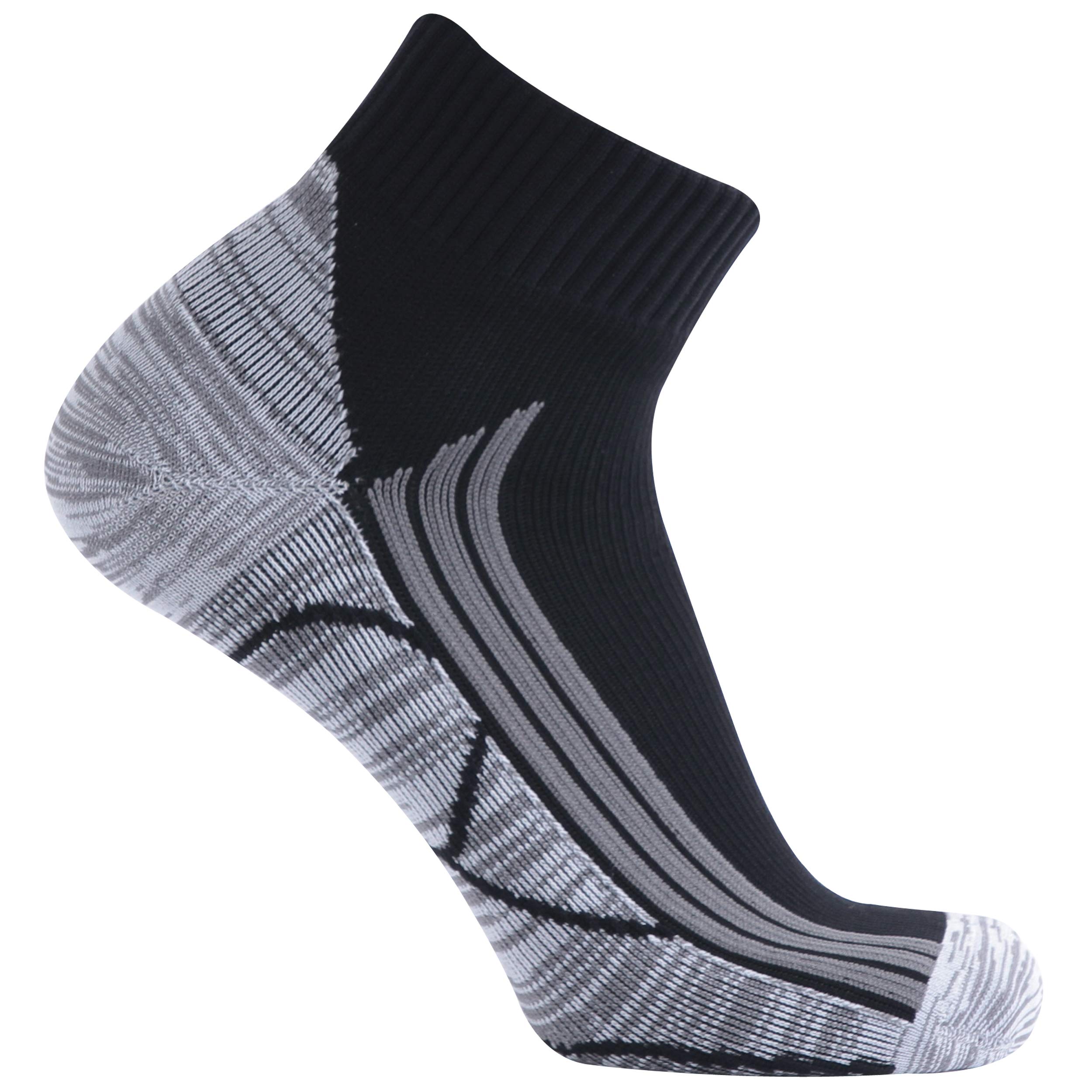 SuMade Waterproof Trekking Socks, Mens Outdoor Athletic High Performance Coolmax Dry Fit Warm Ventilated Skiing Skating Cycling Ankle Socks for Boots 1 Pair (Black, Large)