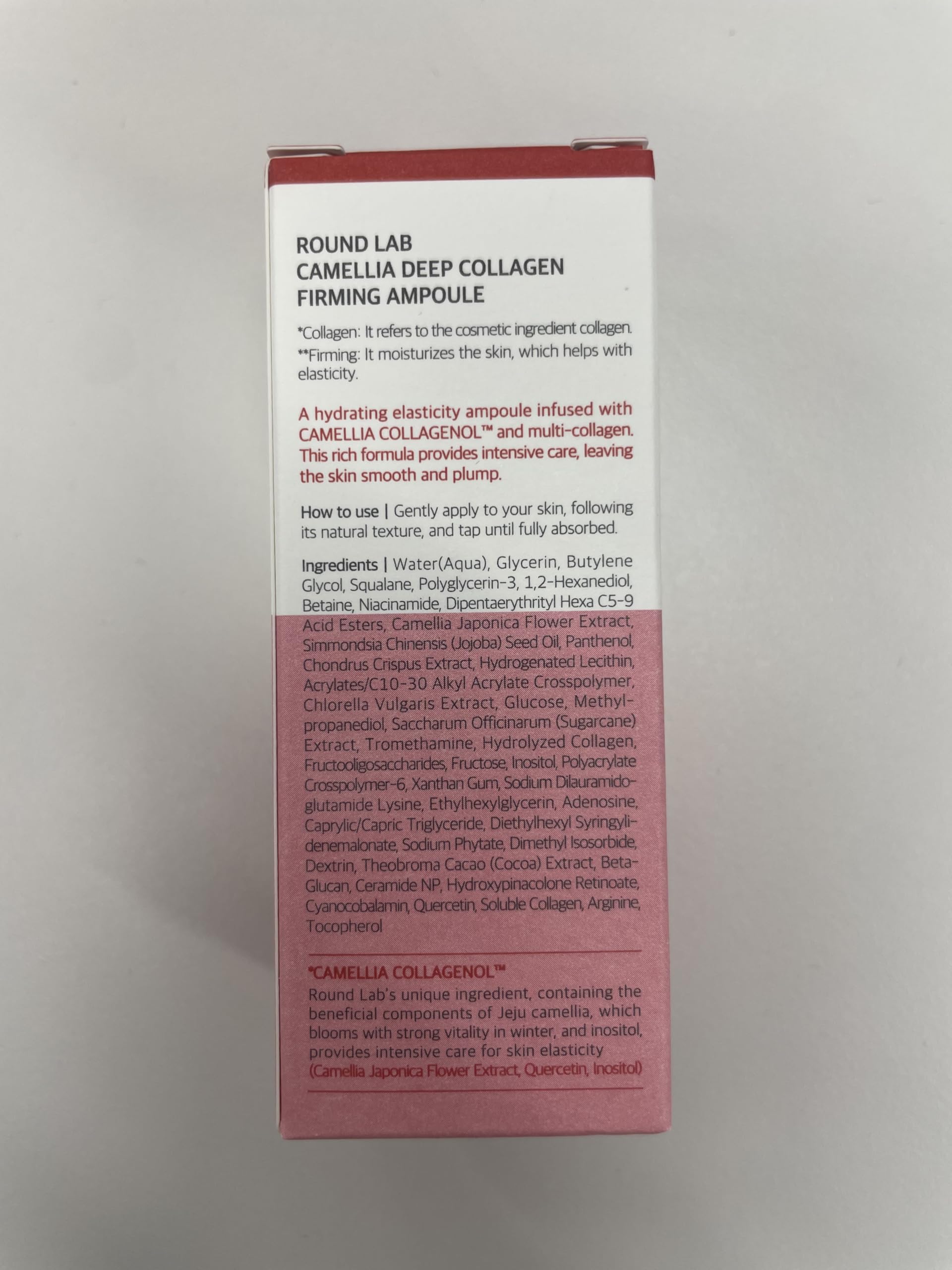 ROUND LAB Camellia fiala rassodante al collagene profondo, 30 ml: siero viso idratante ed elastico con collagene multiplo per levigare e rassodare le linee sottili
