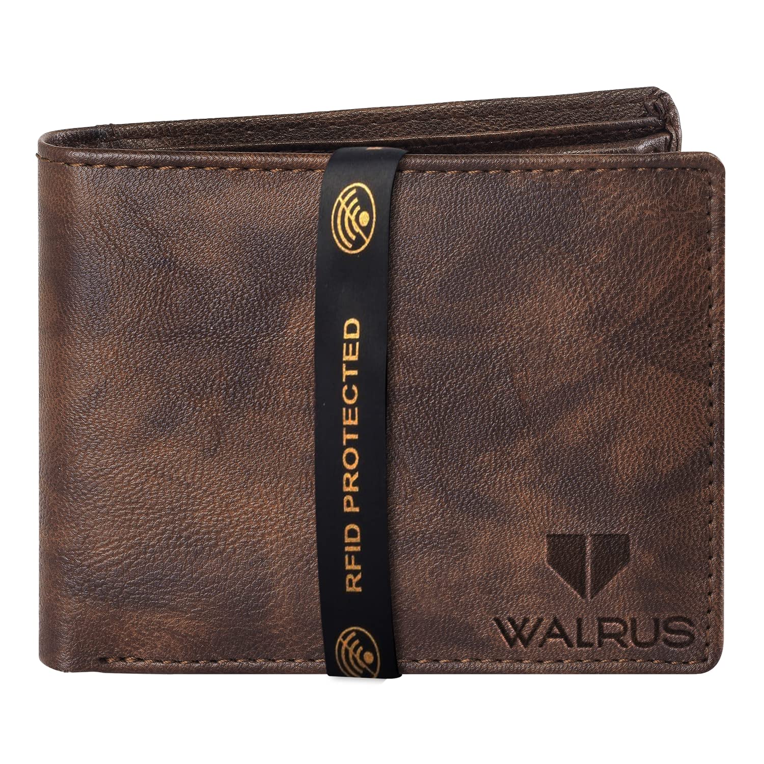 Brye Vegan Leather Men Wallet Business Card Holder Vegan Leather Bi Fold Stylish Purse for Men, Card Case with RFID Blocking - Perfect for Gift for him (Retro, Brown)-image-22