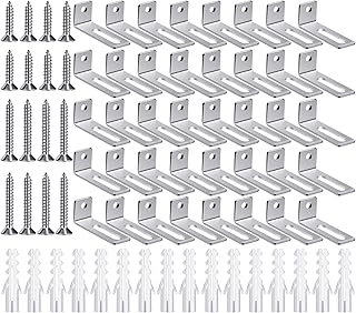 Oudain 40 Set Whiteboard Brackets Whiteboard Installation Hardware Kit Mounting Wall Hanging Brackets Include Hanger Supports, Screws, Expansion Tube for Hanging School Office Supplies,1.26x0.47in