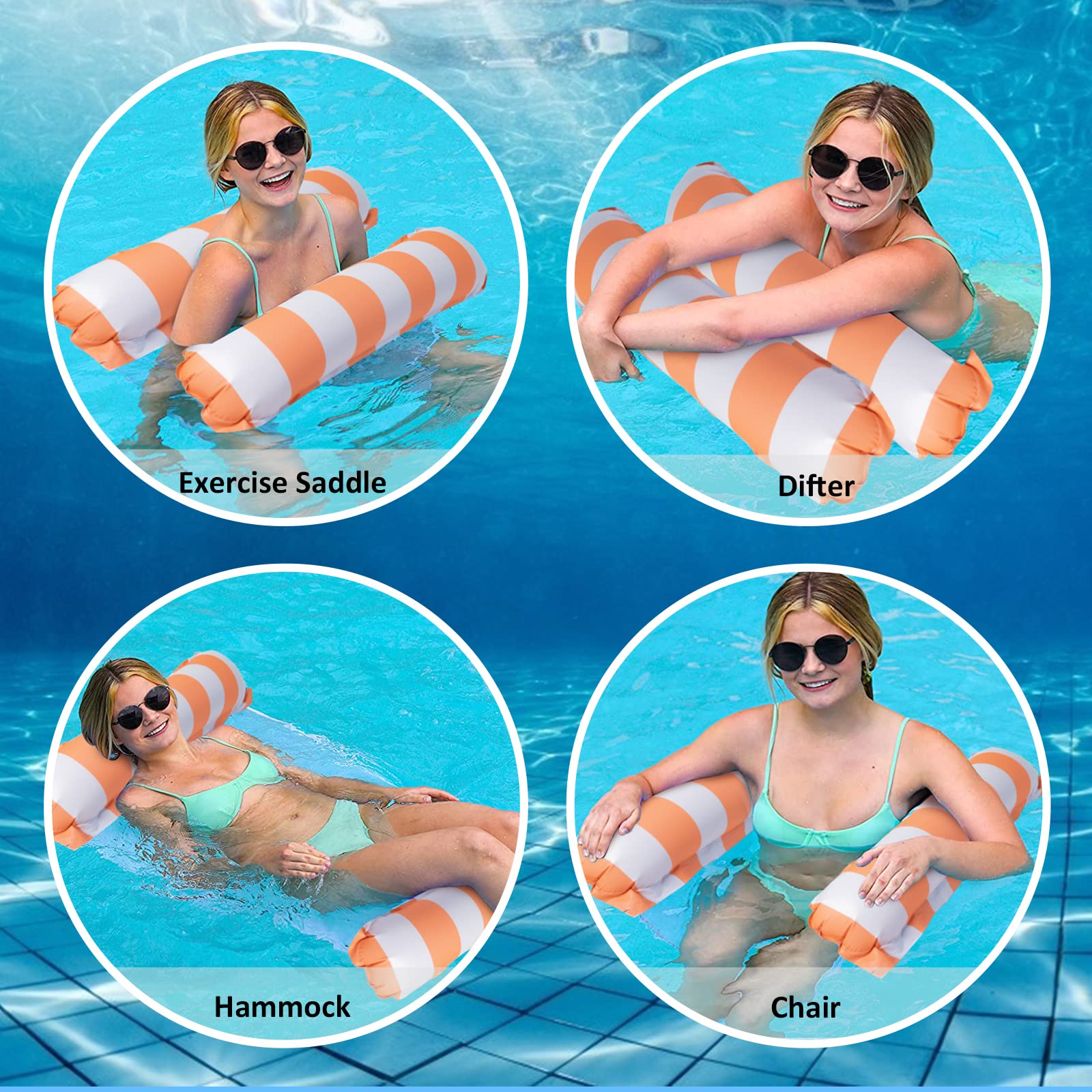 Hamaca inflable de verano, plegable, flotante, para piscina, fiesta, hamaca de agua, colchones de aire, cama, playa, deportes acuáticos (azul oscuro Hamaca inflable de verano, plegable, flotante, para piscina, fiesta, hamaca de agua, colchones de aire, cama, playa, deportes acuáticos (azul oscuro