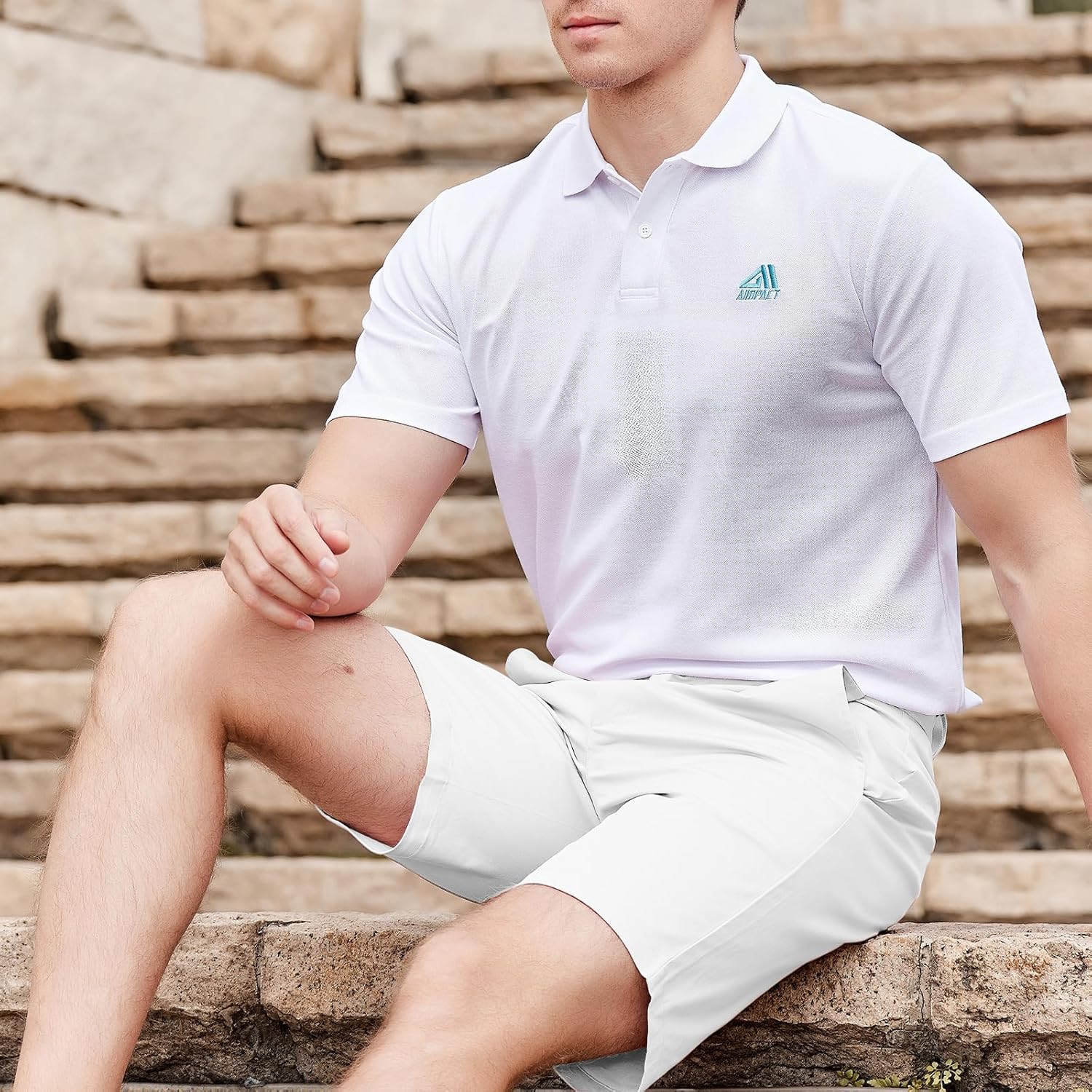 AIMPACT Men's Chino Shorts 5" Flat Front Elastic Waistband Stretch Golf Formal Casual Fashion Summer Shorts - Image 3