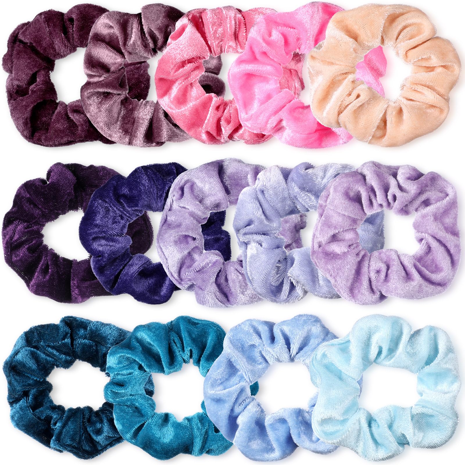 Bememo 28 Velvet Hair Scrunchies - Soft Ponytail Holders in Cute Colors, Hair Accessories and Party Favors for Teens Women Girls