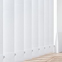 Made to Measure Waterproof Vertical Blinds Slats - PVC Fabric Blackout Replacement Louvres 3.5" (89mm) Wide - Aqualush White - With Hangers, Weight & Chains Or Chainless Weights - Easy Fit (White)