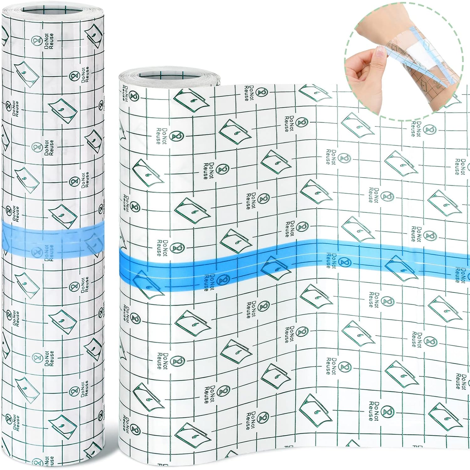 2 Rolls Transparent Stretch Adhesive Bandage Waterproof