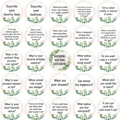 Miniatura 7 de Outus 50 fichas de reunión matutina tarjetas de preguntas para estudiantes, preguntas de aula, ideas tarjetas de conversación para actividades en el