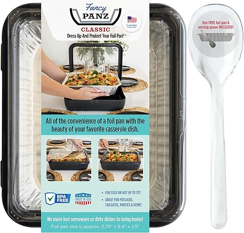 Fancy Panz Classic Sartén, viste y protege tu sartén de aluminio, hecha en EE. UU., de tamaño medio, sartén de aluminio y cuchara incluidos, comida