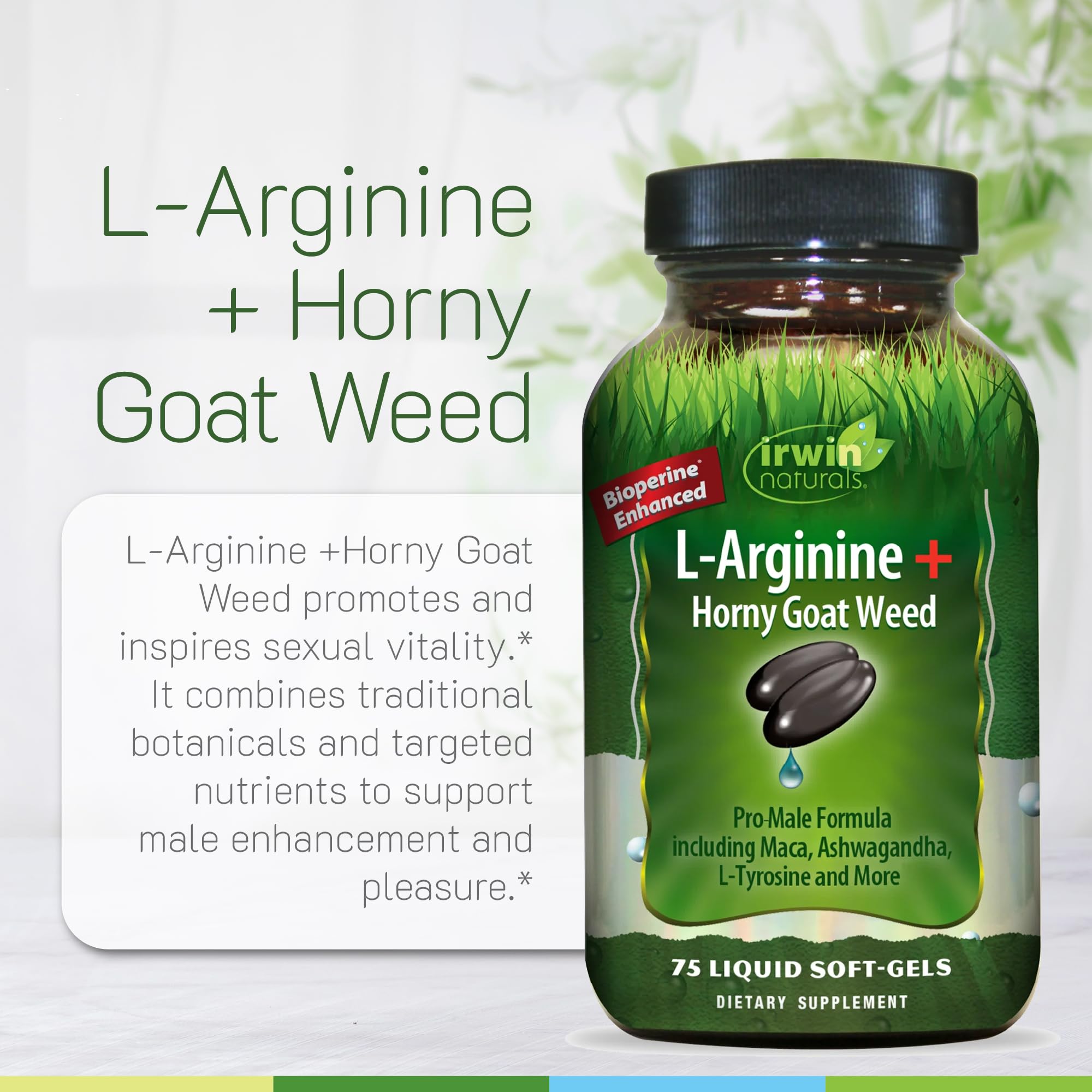 Irwin Naturals L-Arginine + Horny Goat Weed Male Vitality Support — Amazon image 5