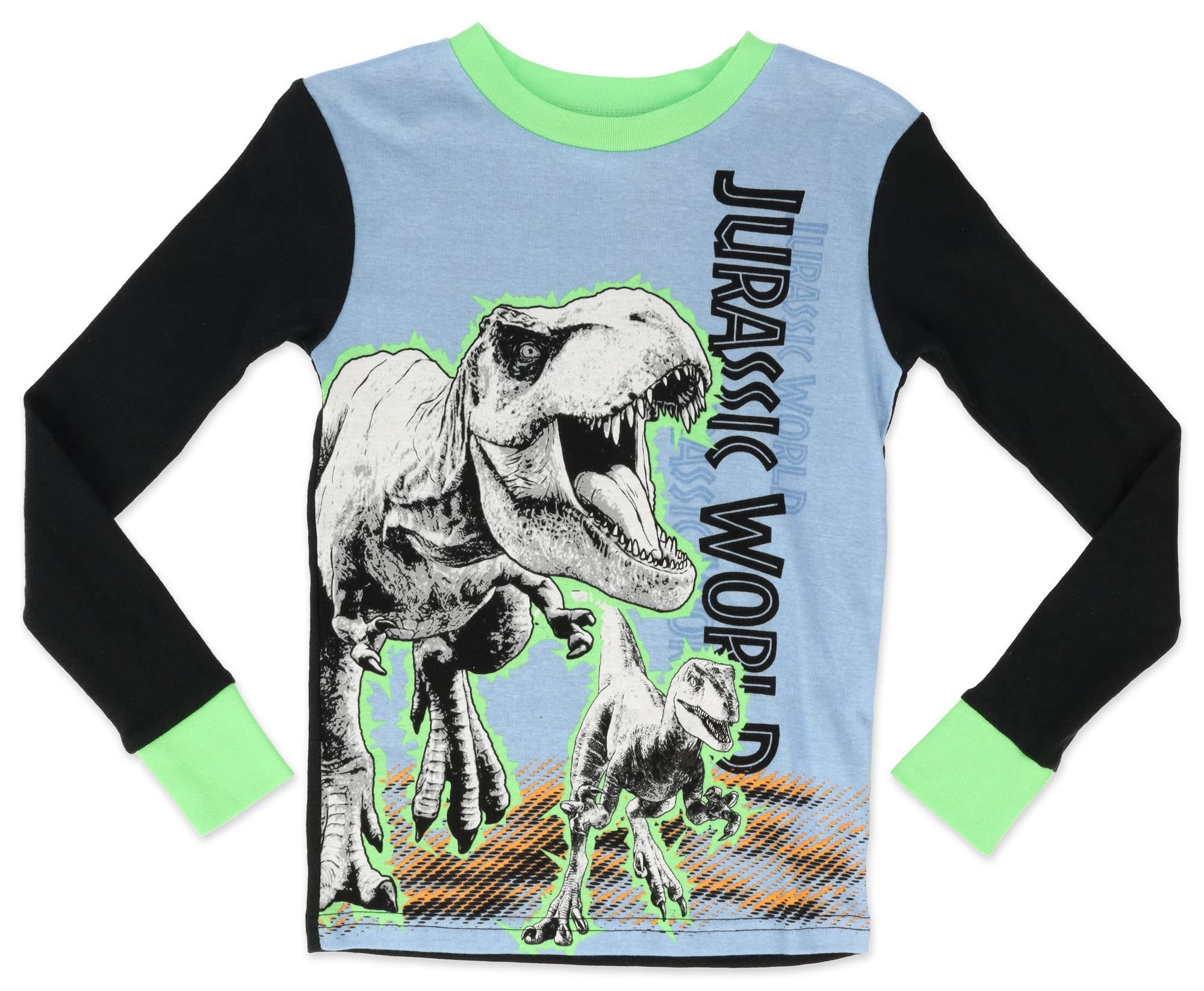 Jurassic World Conjunto de pijama de algodón de 2 piezas con zapatillas adicionales para niños pequeños, tallas 37 a 46