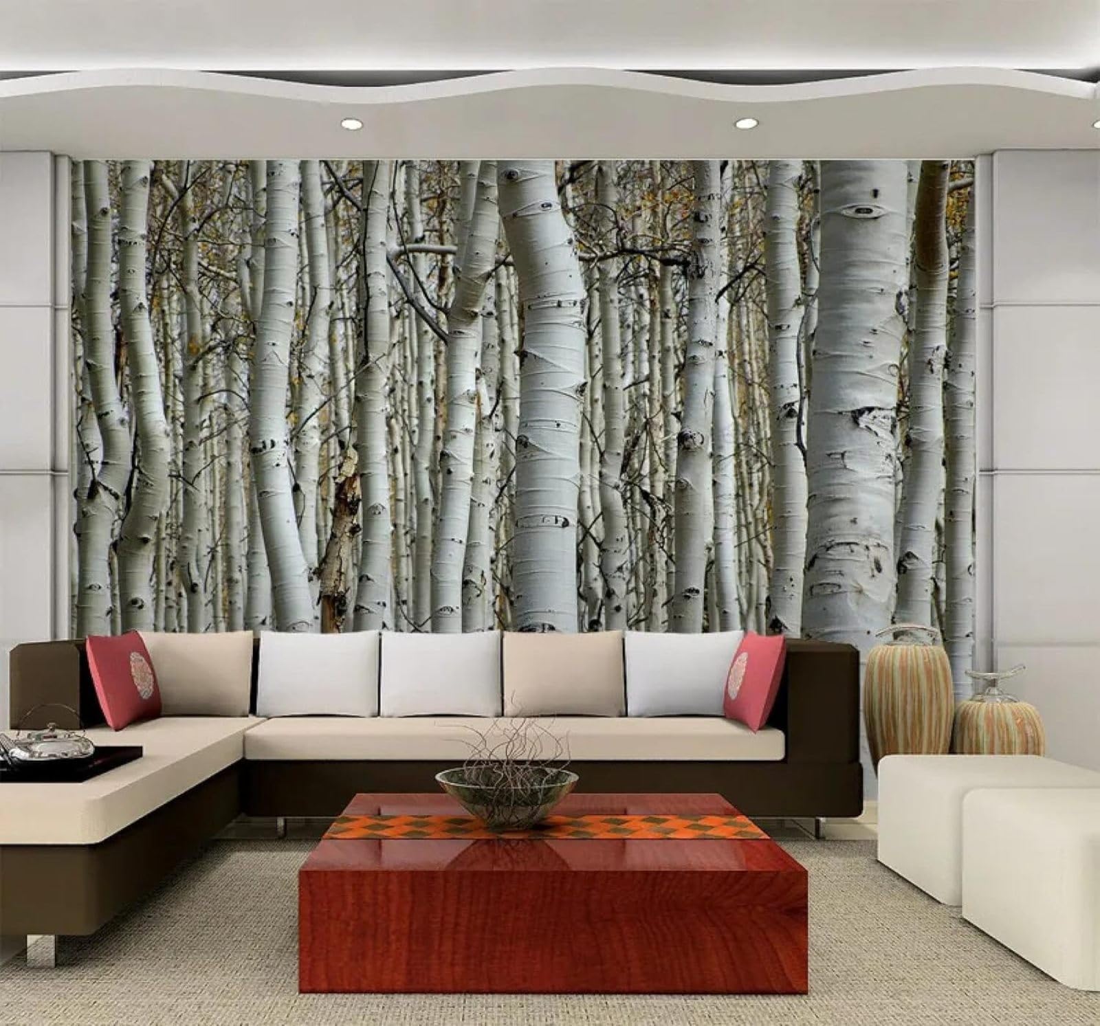 XLMING Minimalist Three Dimensional Beautiful Forest Landscape 3D Wallpaper Luxury Silk Study Dining Feature Sofa Grey Bedroom Living Room Tv Decorative Wall-350cm×256cm