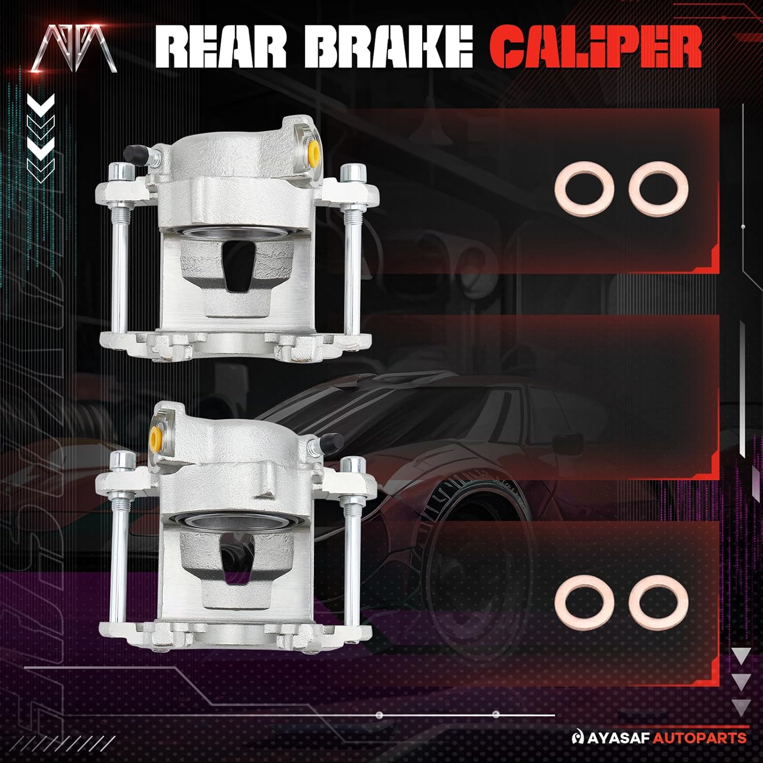 MAYASAF 184071 184072 Front Disc Brake Caliper Left & Right Both Side Caliper for Chevy Malibu/Blazer/S10, for GMC Jimmy/Caballero, for Buick Century, for Pontiac Grand Prix Cutlass