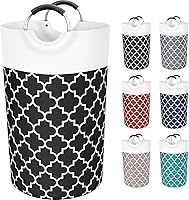 Vista 22 de Cesta grande de lavandería con bolsa de lavandería plegable, cesta de lavado, bolsa de ropa plegable, alta con asas, resistente al agua