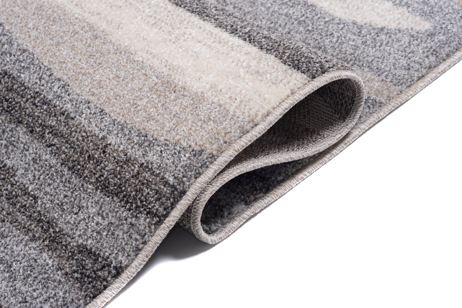 Tapiso Dywan Sari z krótkim włosiem, melanż, designerskie dywany szaro-białe z abstrakcyjnymi paskami linie, wzór do salonu, ÖKOTEX 160 x 220 cm