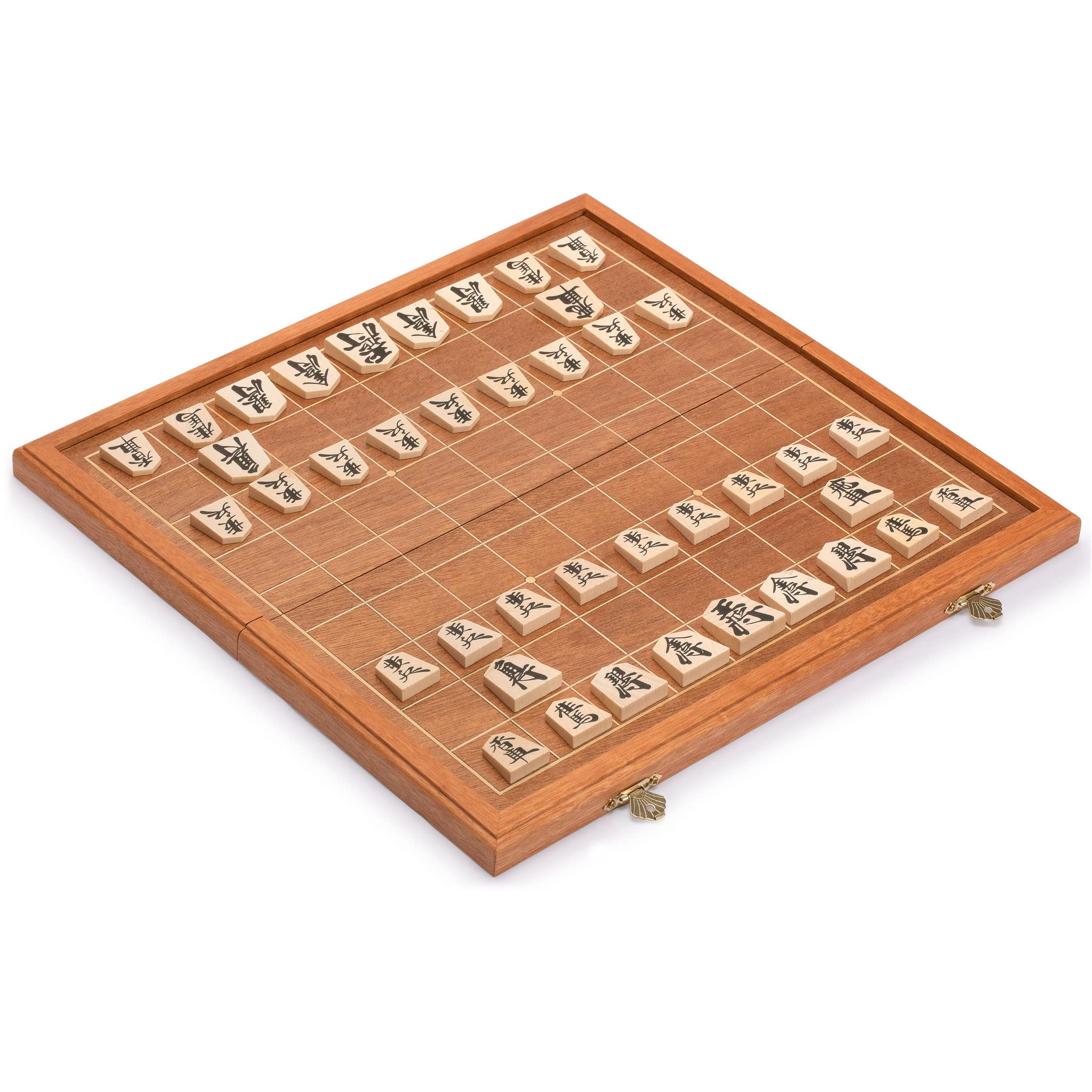 Juego De Shogi Japonés Plegable Con Piezas Magnéticas – Tablero De Madera De 25 Cm – Portátil Y Educativo – Ideal Para Viajes Y Reuniones Familiares