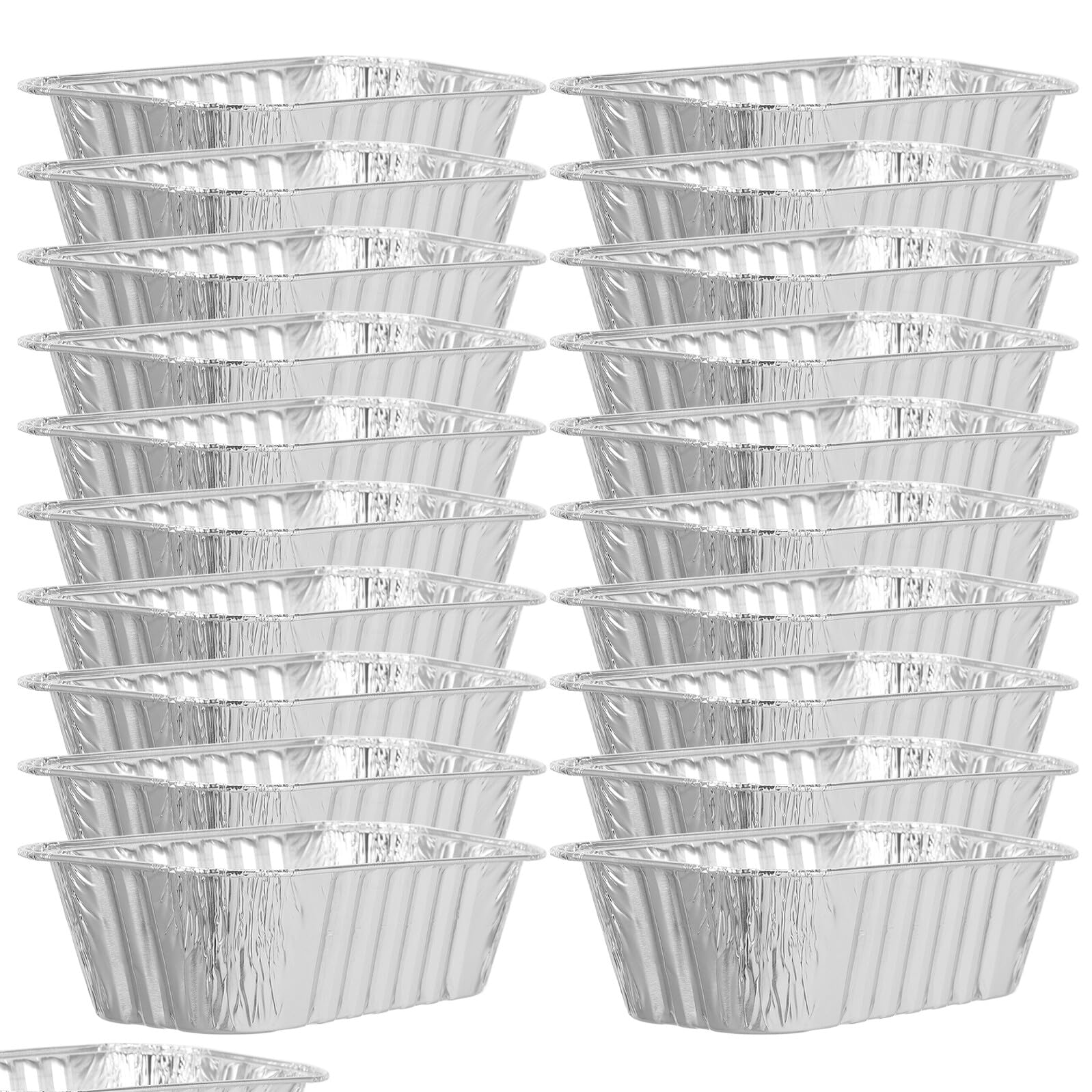 Teglie per Plumcake e Tortiere Rettangolari in Alluminio Resistente alle Alte Temperature Coperchio, Confezione da 50 Pezzi per Cottura e Conservazione di Dolci, per Feste