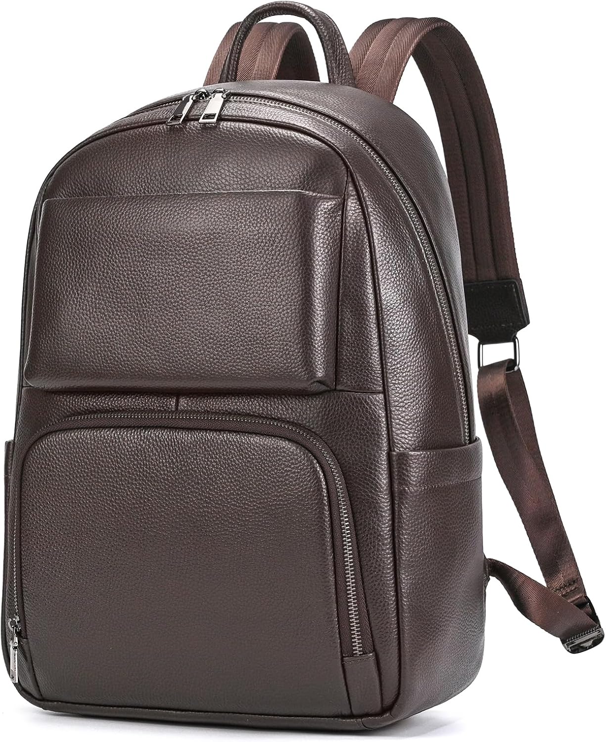 Laptop Leather Travel Backpack For Men Carry On Back Pack For Business Work computer Backpacks Fit 15.6" Laptop