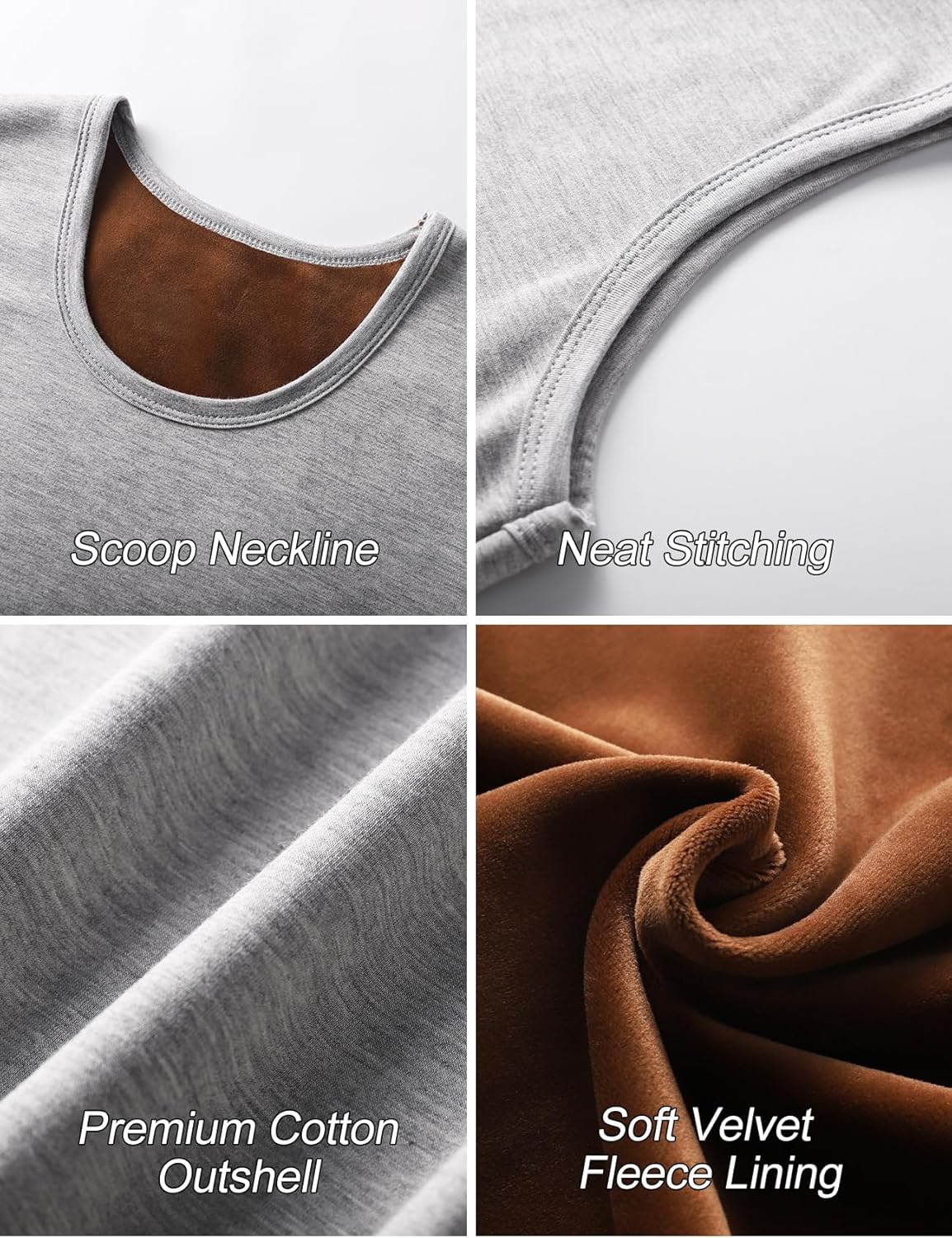 Flygo 2 Pack Thermal Tank Top Men Cotton Winter Warm Fleece Lined Underwear Sleeveless Vest Undershirt - Image 6