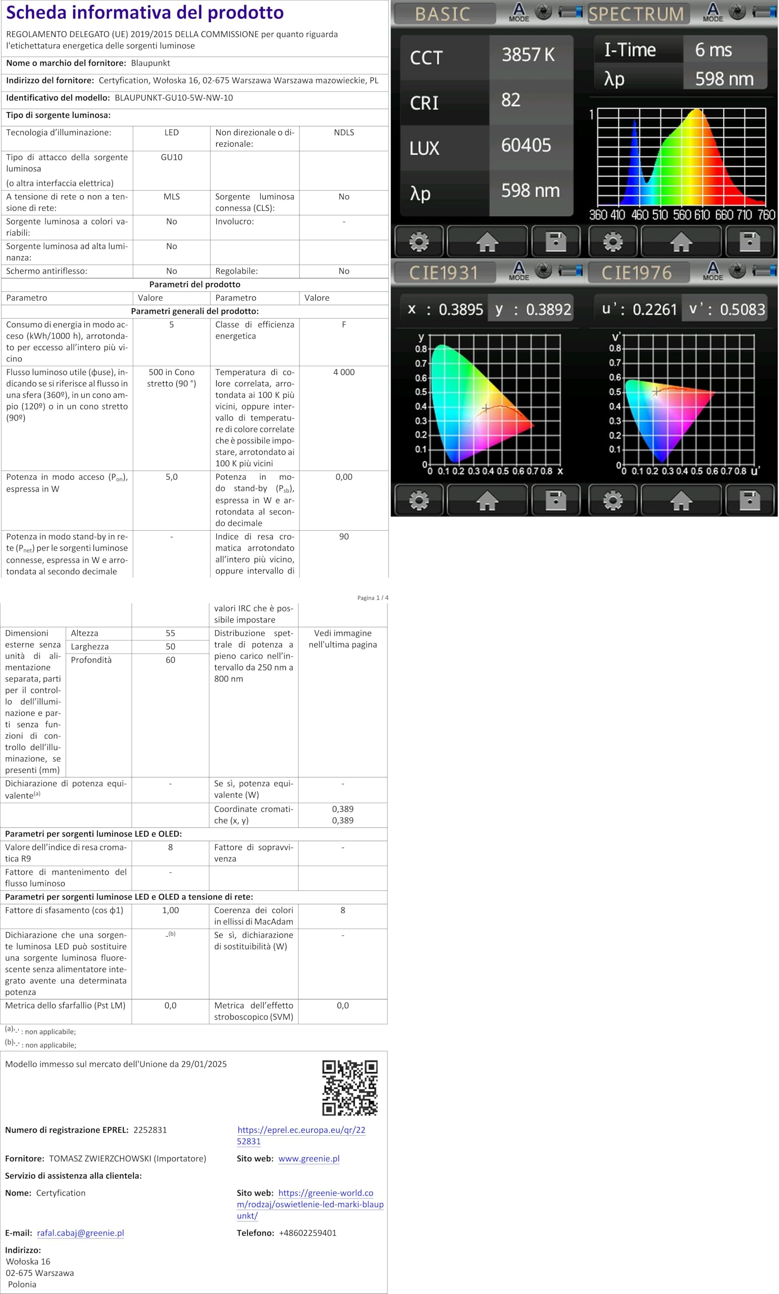 BLAUPUNKT LED GU10 Birne – Strahler – Reflektor – Tageslichtbeleuchtung – 5W – Ersatz für 50W – Naturweiß 4000K – Led Lampen – 475 Lumen – Energie- und Kostensparendes Licht – Spotlight – 10-er Pack