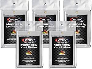 BCW Magnetic Card Holder - 75 PT Thickness For Sports & Trading Cards | UV Protection Gold Magnet