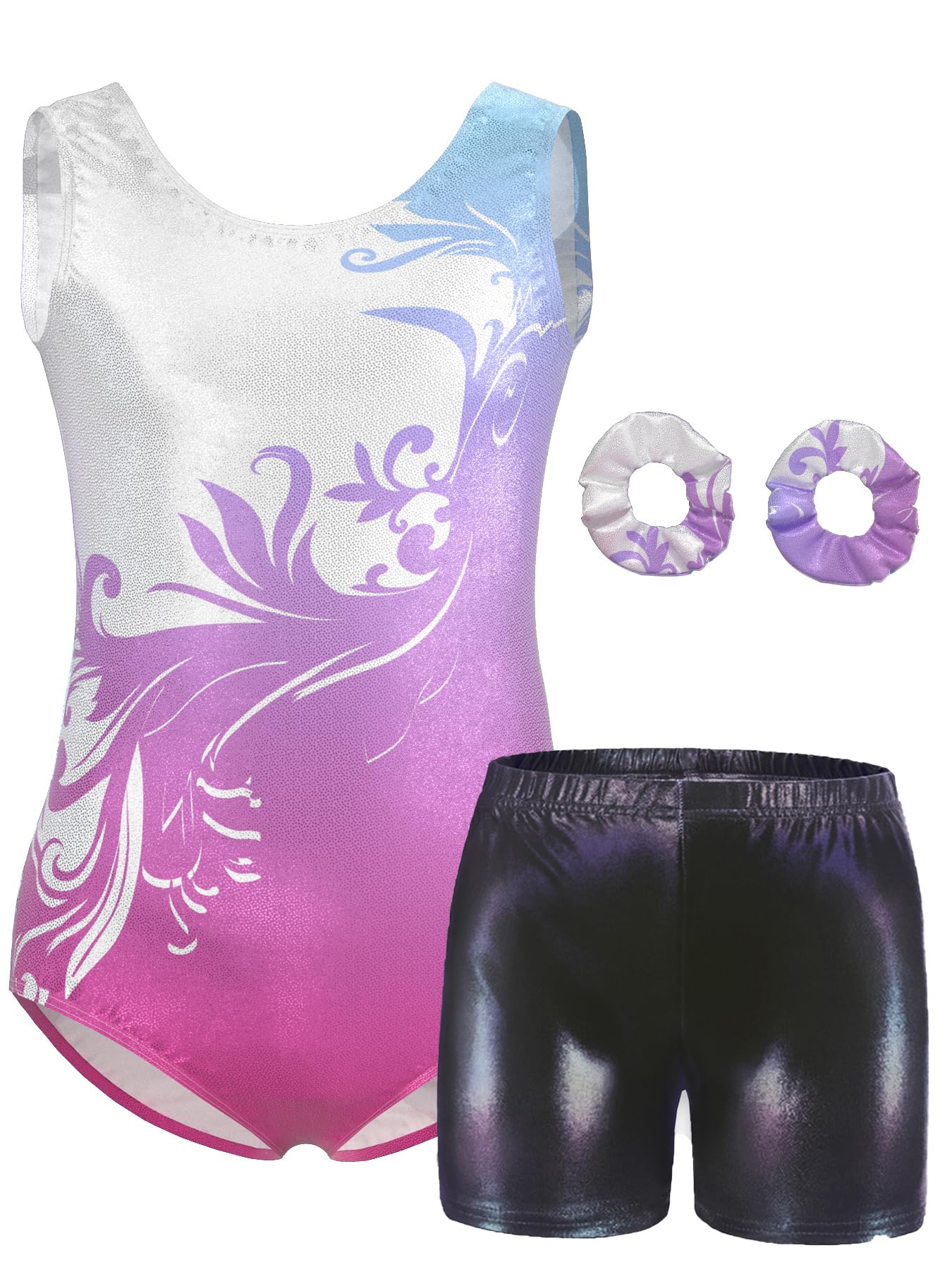 Mulnall Mädchen Gymnastik Leotard Athletik Biketard Unitard Tumbling Aktivkleidung für Kinder