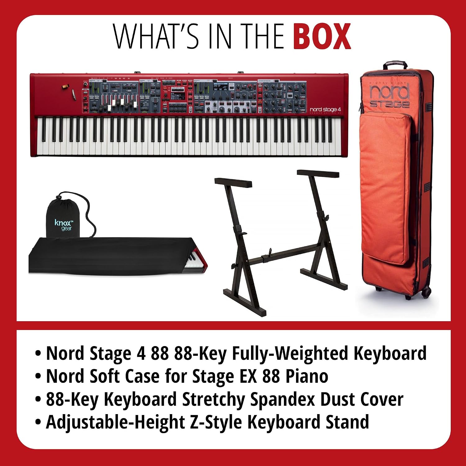 Nord Stage 4 88 88-Key Fully-Weighted Keyboard Bundle with Nord GB88 Soft Case (3 Items)