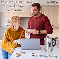 Vista 7 de Mixpresso Stainless Steel Electric Kettle, Cordless 1.7L Electric Kettle Temperature Control,1500W Electric Tea Kettle with Viewing Window 2 Hr Keep