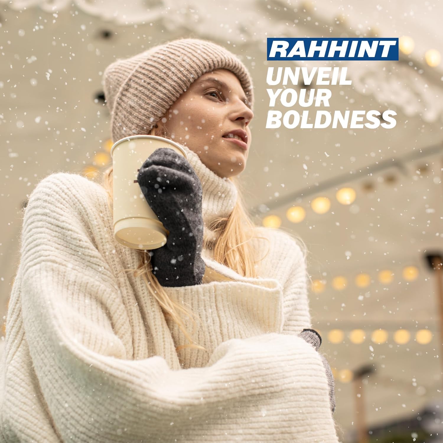 Rahhint Alpaca Wool Mittens for Women Men Double Layer Fleece Lining Winter Gloves Touch Screen Windproof Warm Gloves Gifts Size-L - Image 2