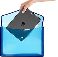 Vista 6 de Plastic File Folder Poly Envelope Expanding File Wallet Document Folder with Snap Button Closure, Legal Size, 5 Pack Large Waterproof Accordion File