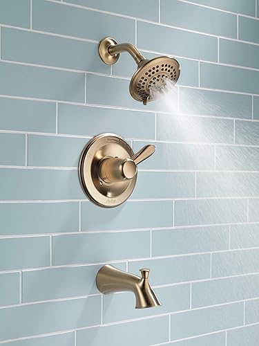 Miniatura 12 de Delta Faucet Lahara Serie 14 - Kit de molduras para bañera y ducha de un solo mango, grifo de ducha con cabezal de ducha de 5 pulverizaciones