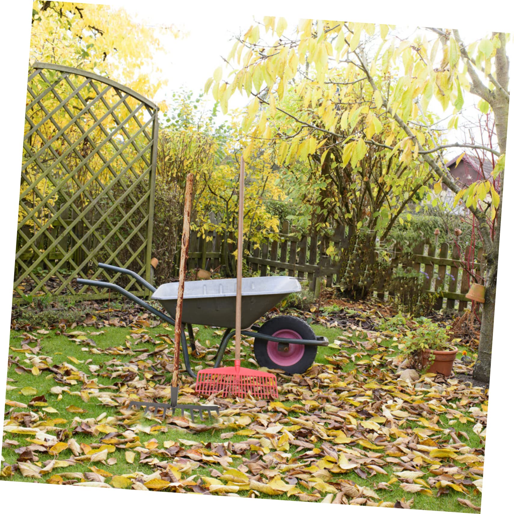 Eisenrechen Grasrechen für Gartenarbeit, Robuster Bodenlockerrechen