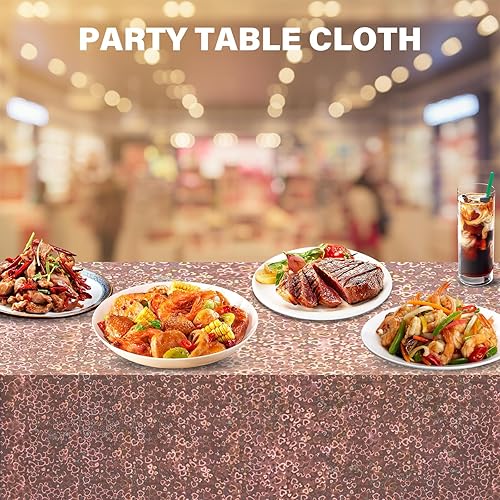 Miniatura 7 de Paquete de 3 manteles rectangulares de plástico láser, desechables, manteles rectangulares con láser, mantel holográfico de aluminio para decoración